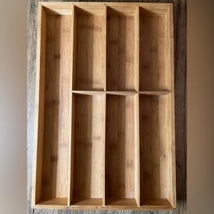 Wood Kitchen Organizer Utensils Storage Tray